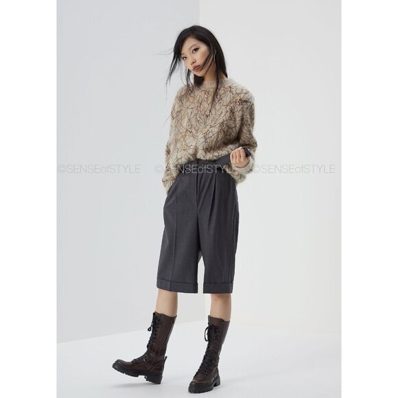 Brunello Cucinelli Sweater Mohair  Sequin Pullover knit women's Designer Size S - Picture 9 of 13